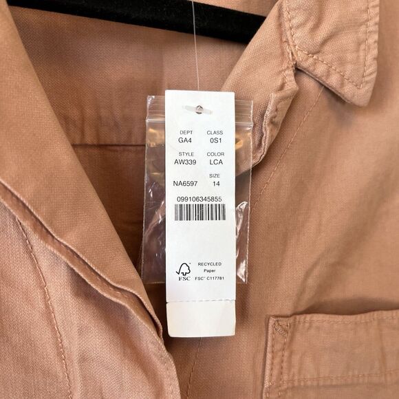 J.Crew Foundry Chino Utility Coveralls Jumpsuit Peach Women’s Size 14 NWT’s $168 - Picture 12 of 14